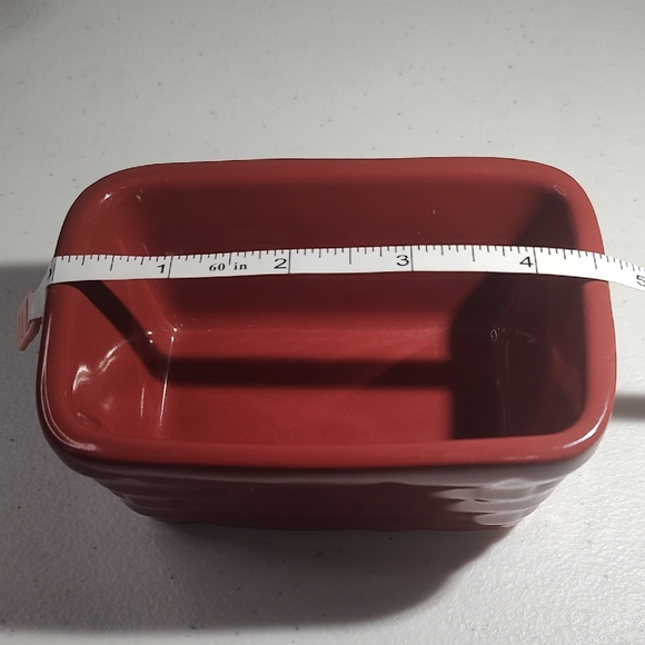 Red Rectangular Ceramic Dish - Picture 7 of 8